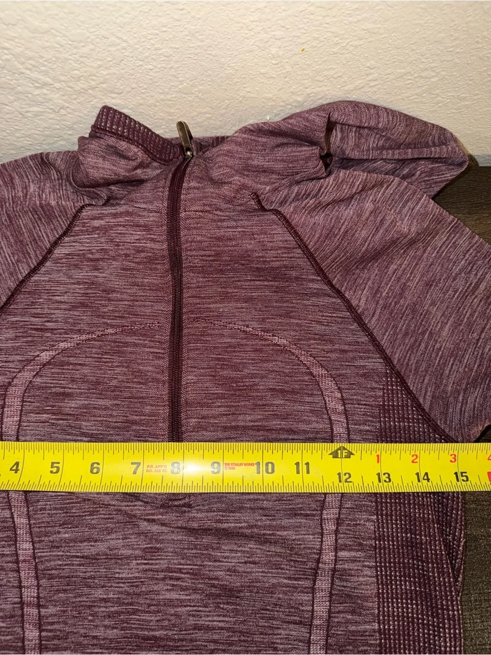 Lululemon Swiftly Wool 1/2 Zip Hoodie Dark Adobe Burgundy White